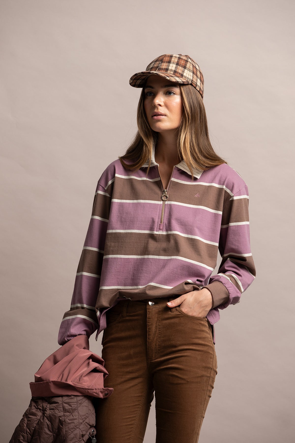 POLO DE MANGA COMPRIDA ÀS RISCAS