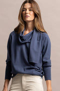 SWEATER WITH INTEGRATED SCARF