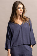 V-NECK JACQUARD TUNIC