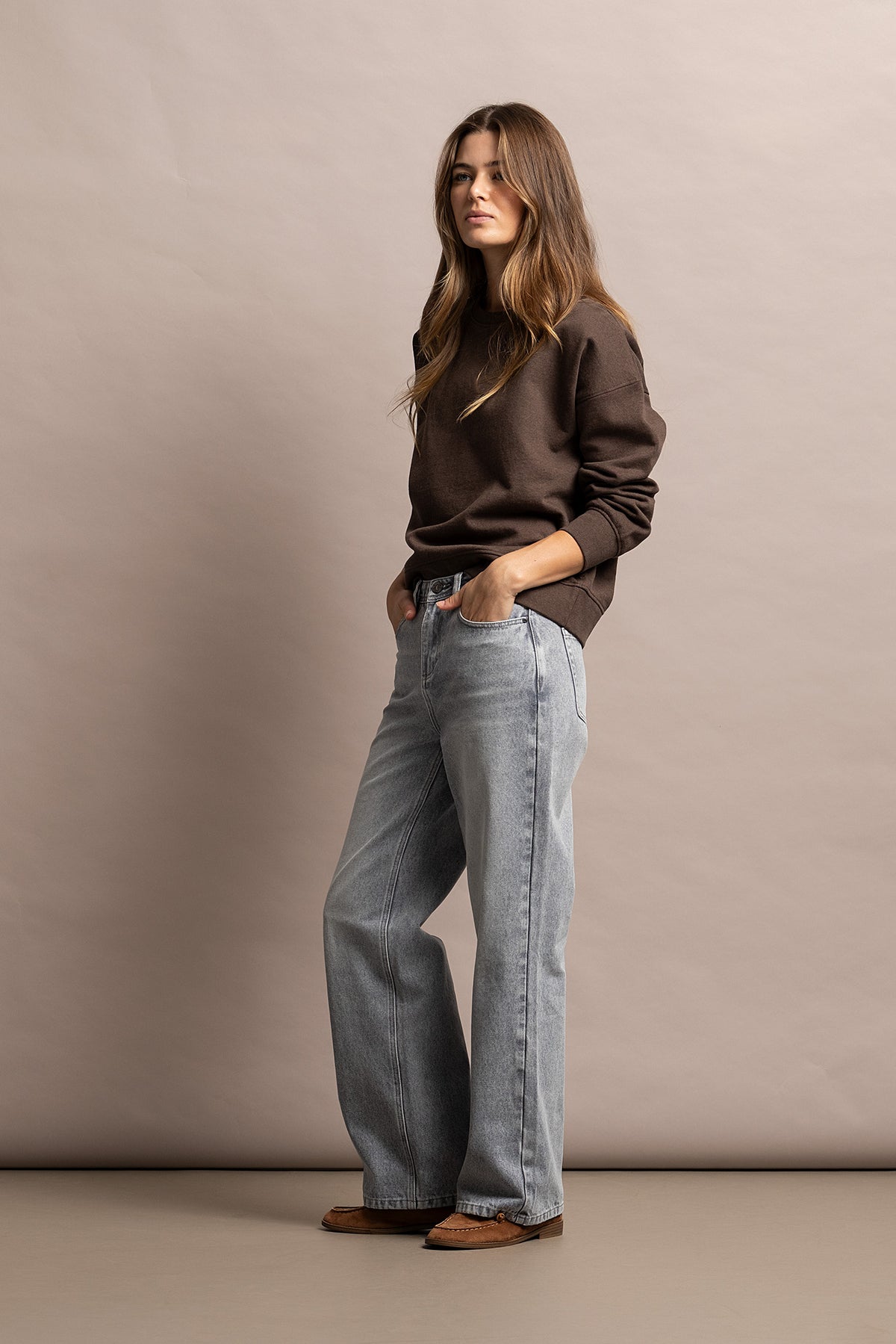 CALÇAS DENIM WIDE LEG