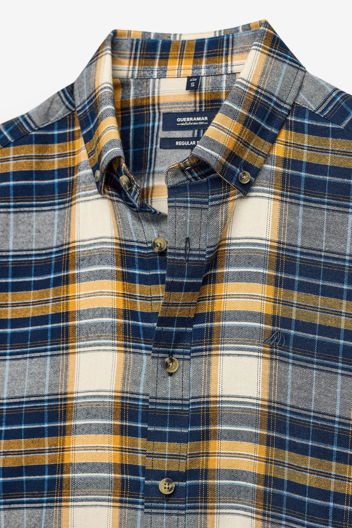 CAMISA DE CUADROS EN AZUL Y AMARILLO