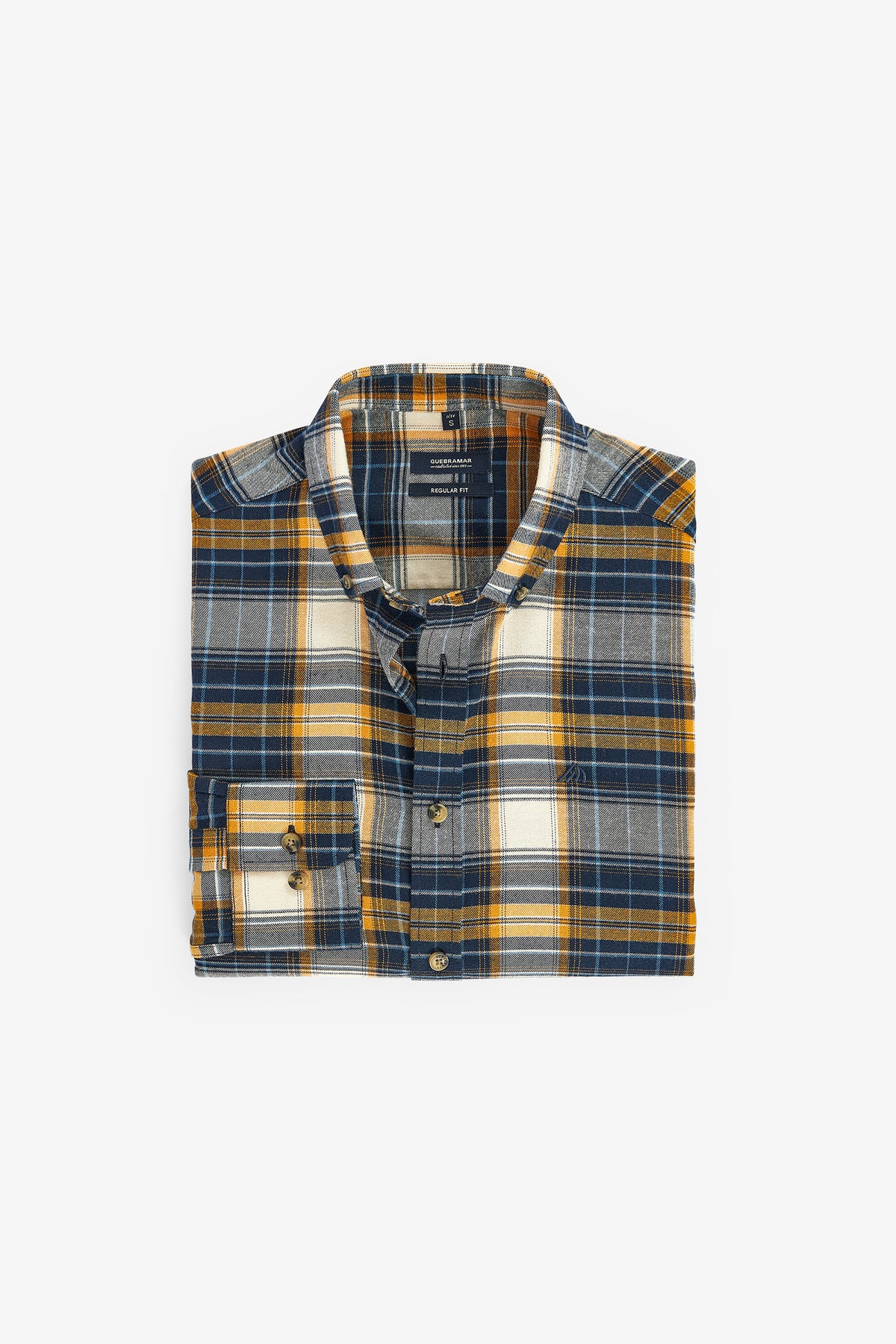 CAMISA DE CUADROS EN AZUL Y AMARILLO