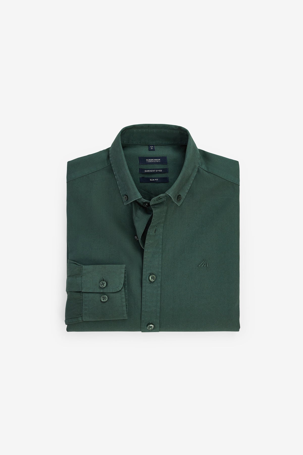 CAMISA SLIM FIT EN SARGA LAVADA