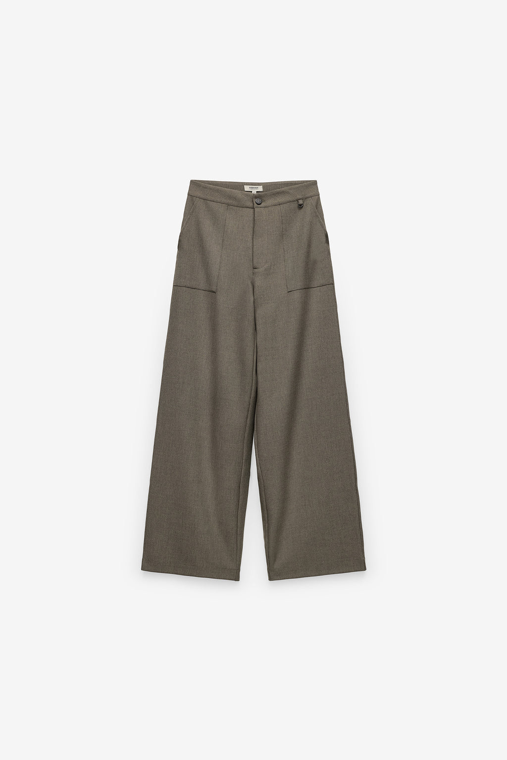 CALÇAS LARGAS COM BOLSOS CHAPA