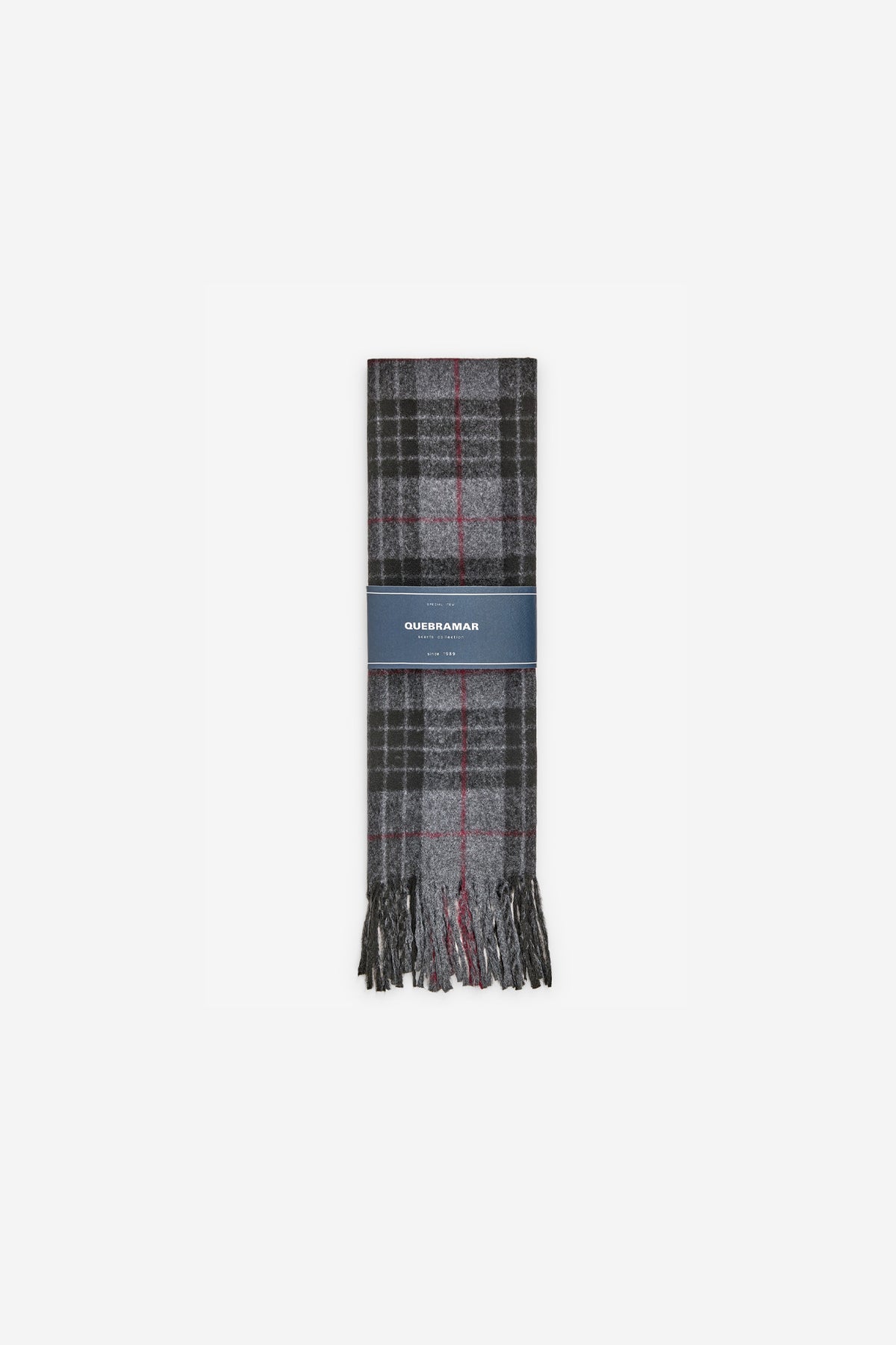 BUFANDA HOMBRE CUADROS - GRIS OSCURO