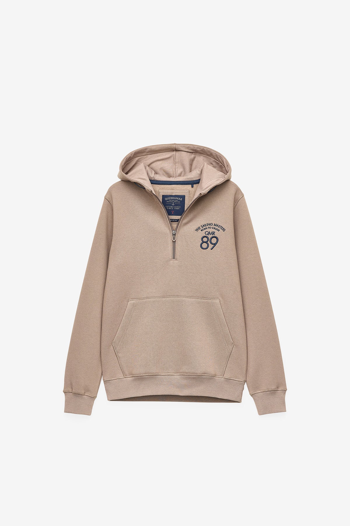 SWEATSHIRT COM CAPUZ E 1/2 FECHO