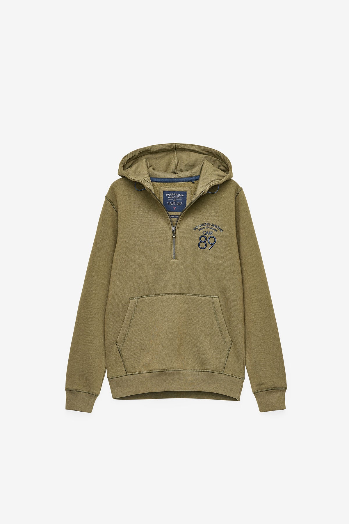 SWEATSHIRT COM CAPUZ E 1/2 FECHO
