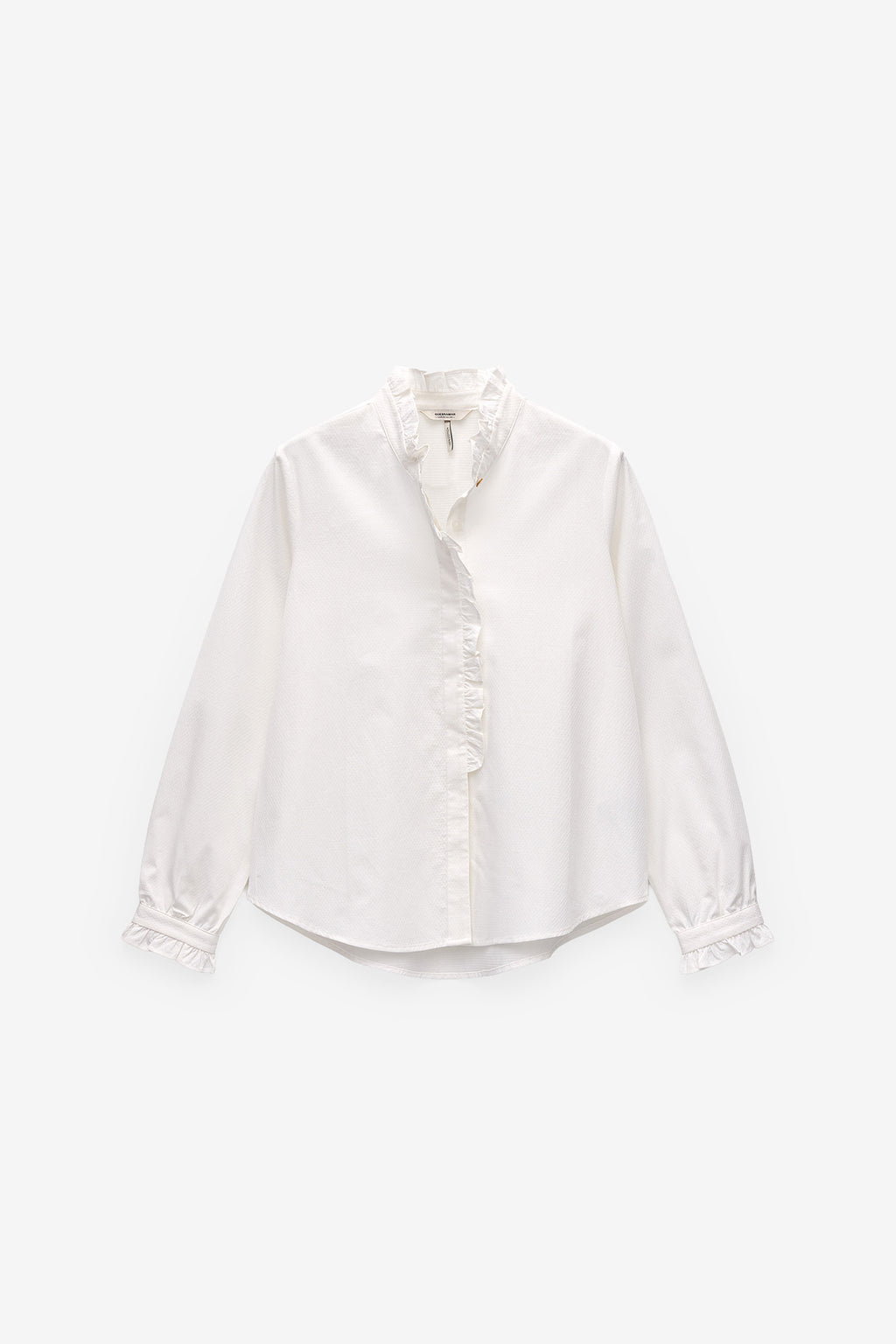 CAMISA COM FOLHOS E MANGA COMPRIDA