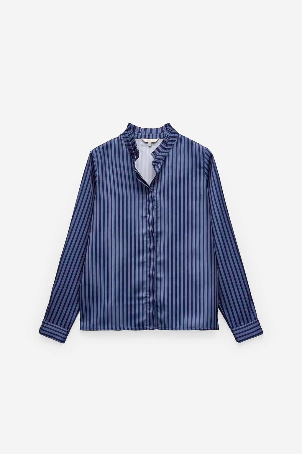 CAMISA SRA. SATÉN RAYA FINA TONO SOBRE TONO - NAVY