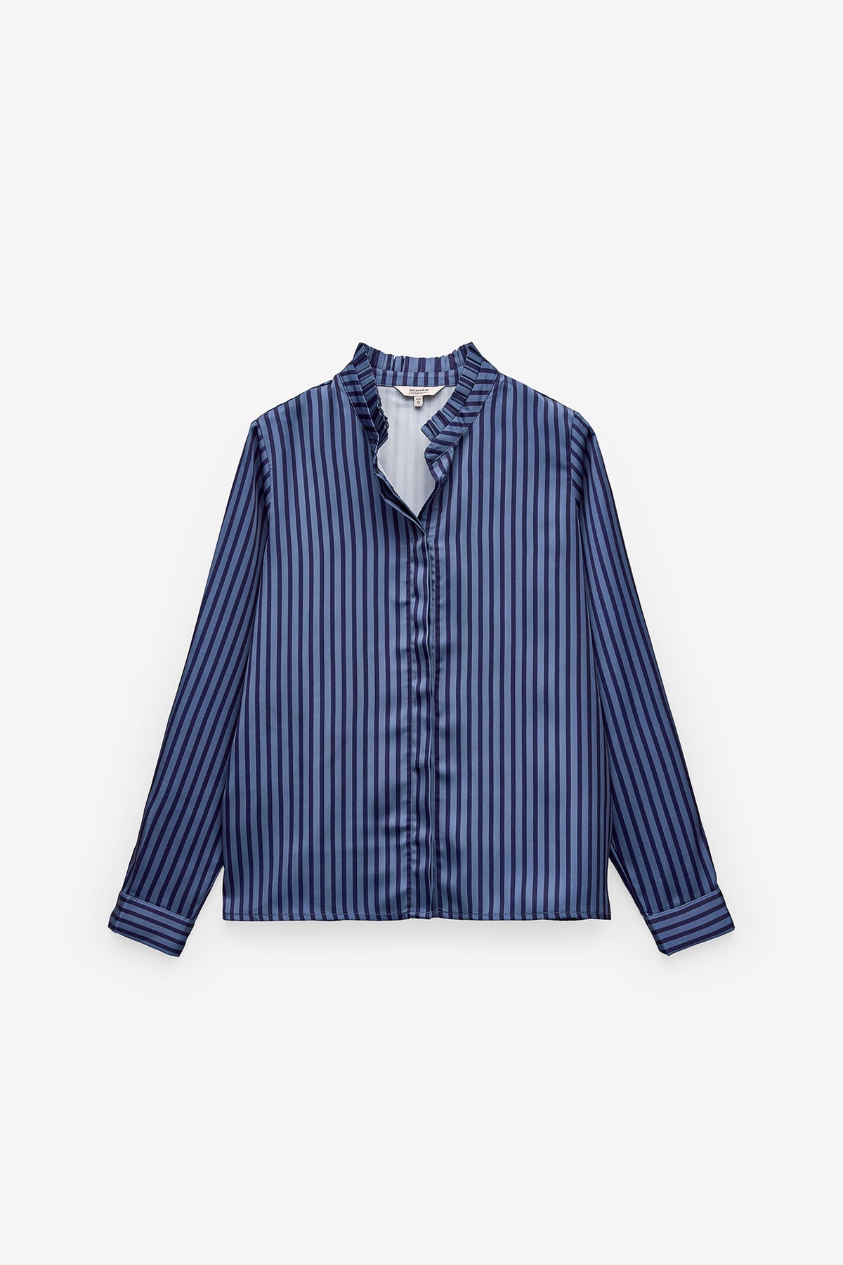 CAMISA SRA. SATÉN RAYA FINA TONO SOBRE TONO - NAVY