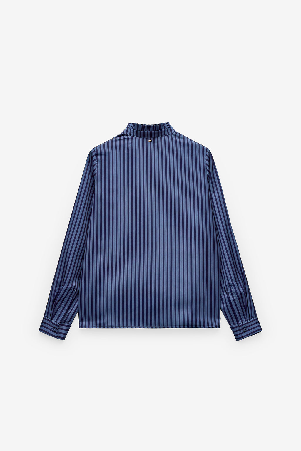 CAMISA SRA. SATÉN RAYA FINA TONO SOBRE TONO - NAVY