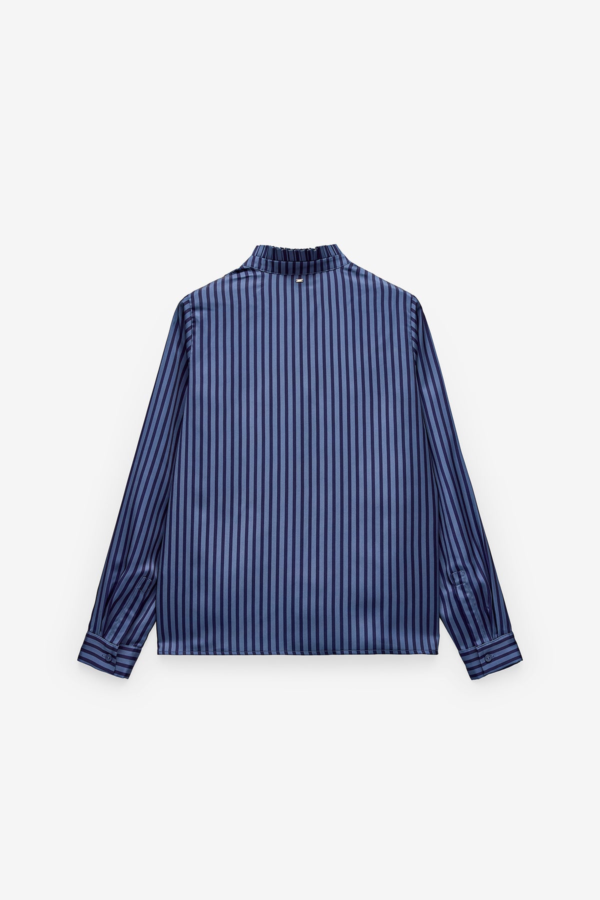 CAMISA SRA. SATÉN RAYA FINA TONO SOBRE TONO - NAVY