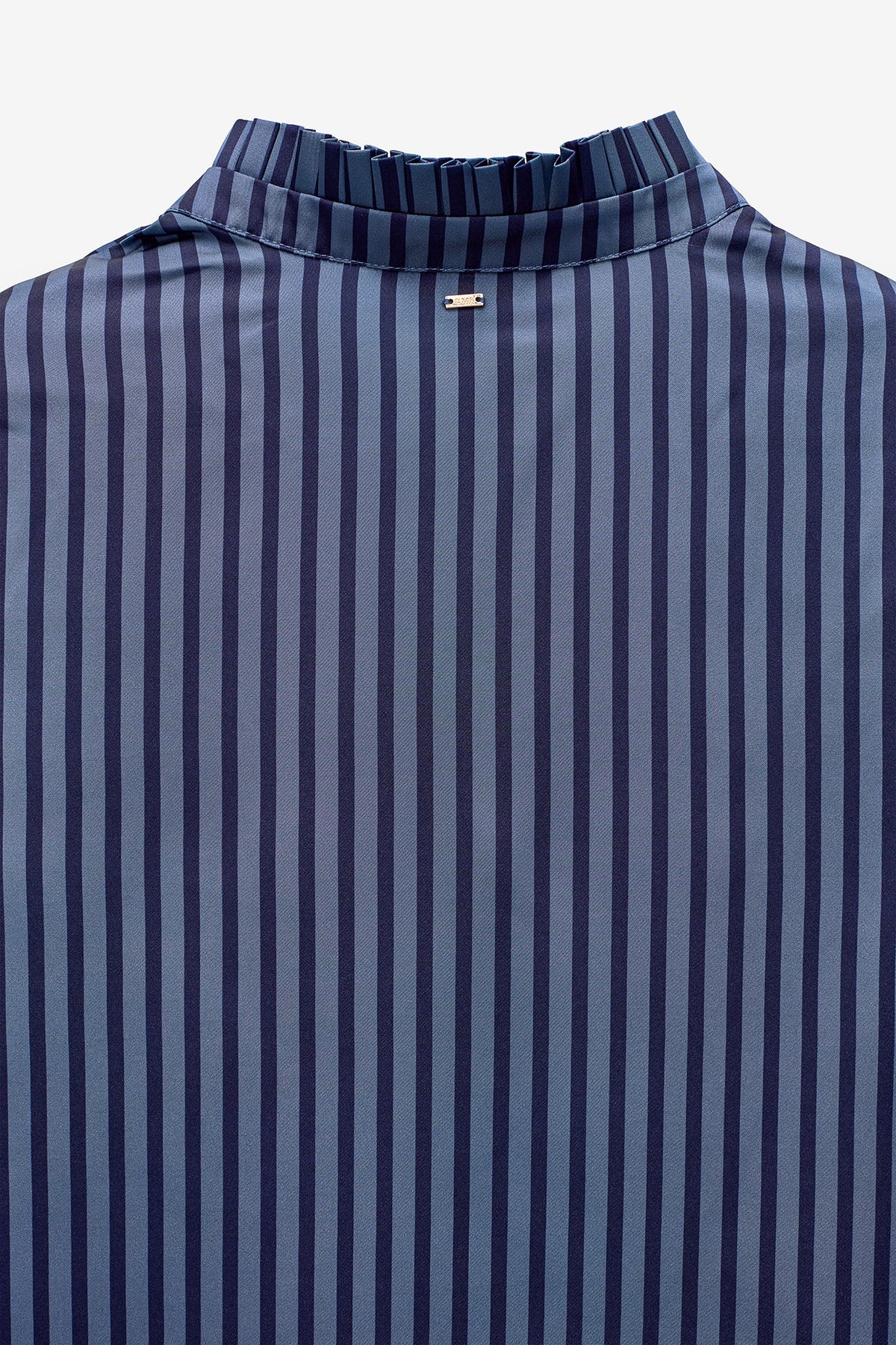 CAMISA SRA. SATÉN RAYA FINA TONO SOBRE TONO - NAVY