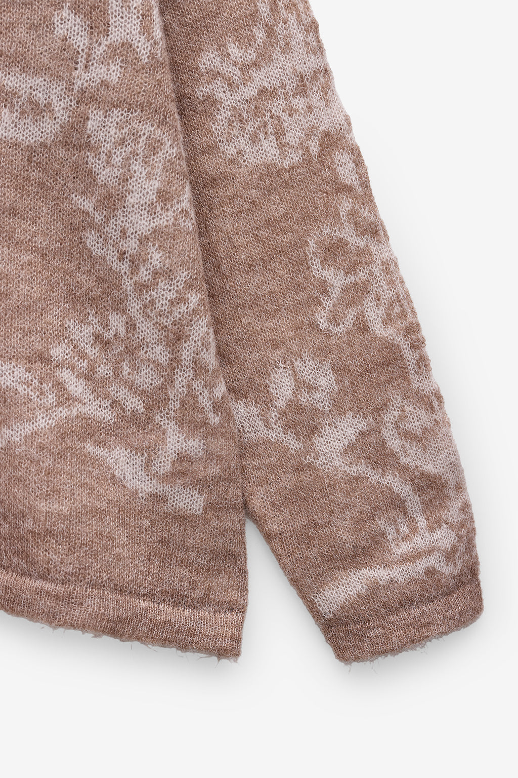 CASACO DE MALHA COM JACQUARD FLORAL