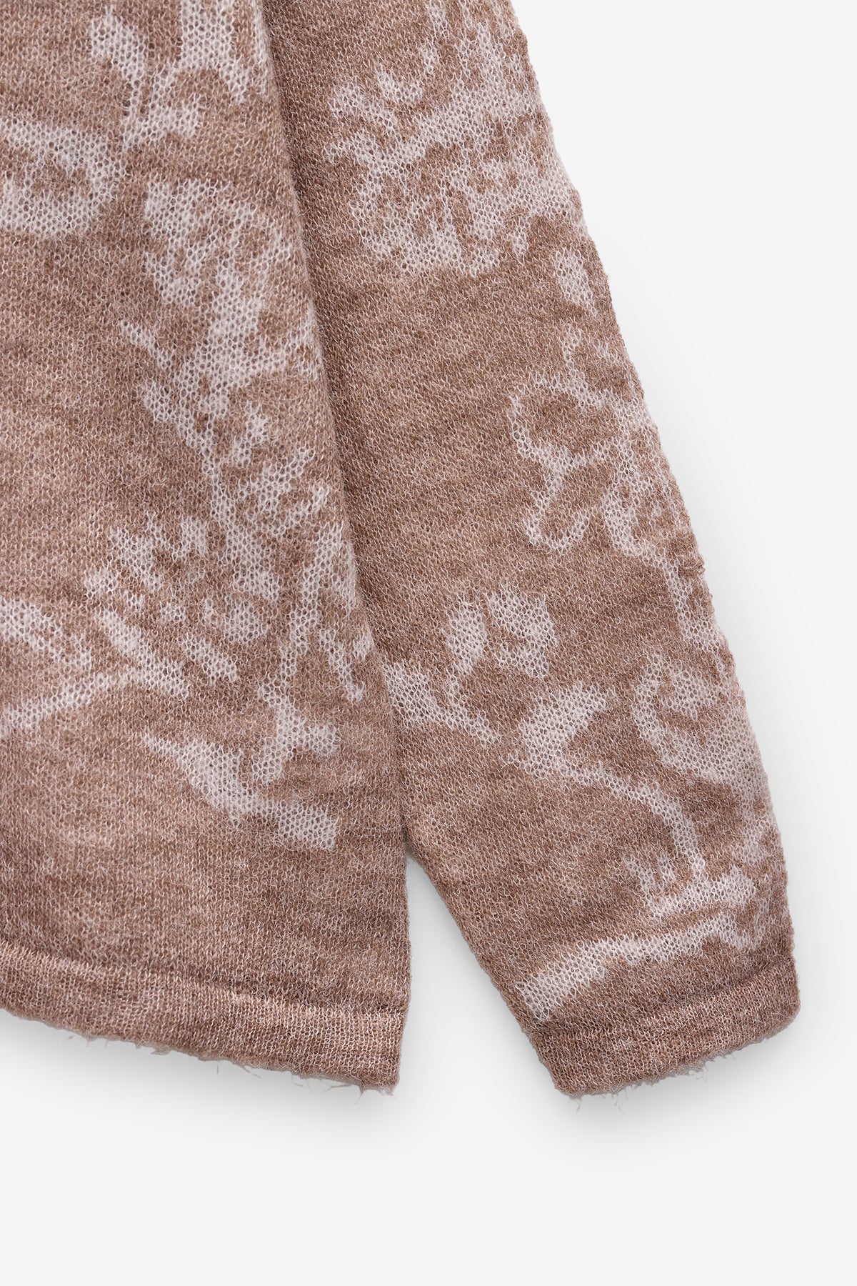 CASACO DE MALHA COM JACQUARD FLORAL