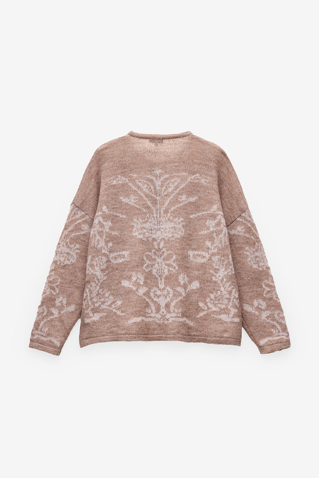 CASACO DE MALHA COM JACQUARD FLORAL