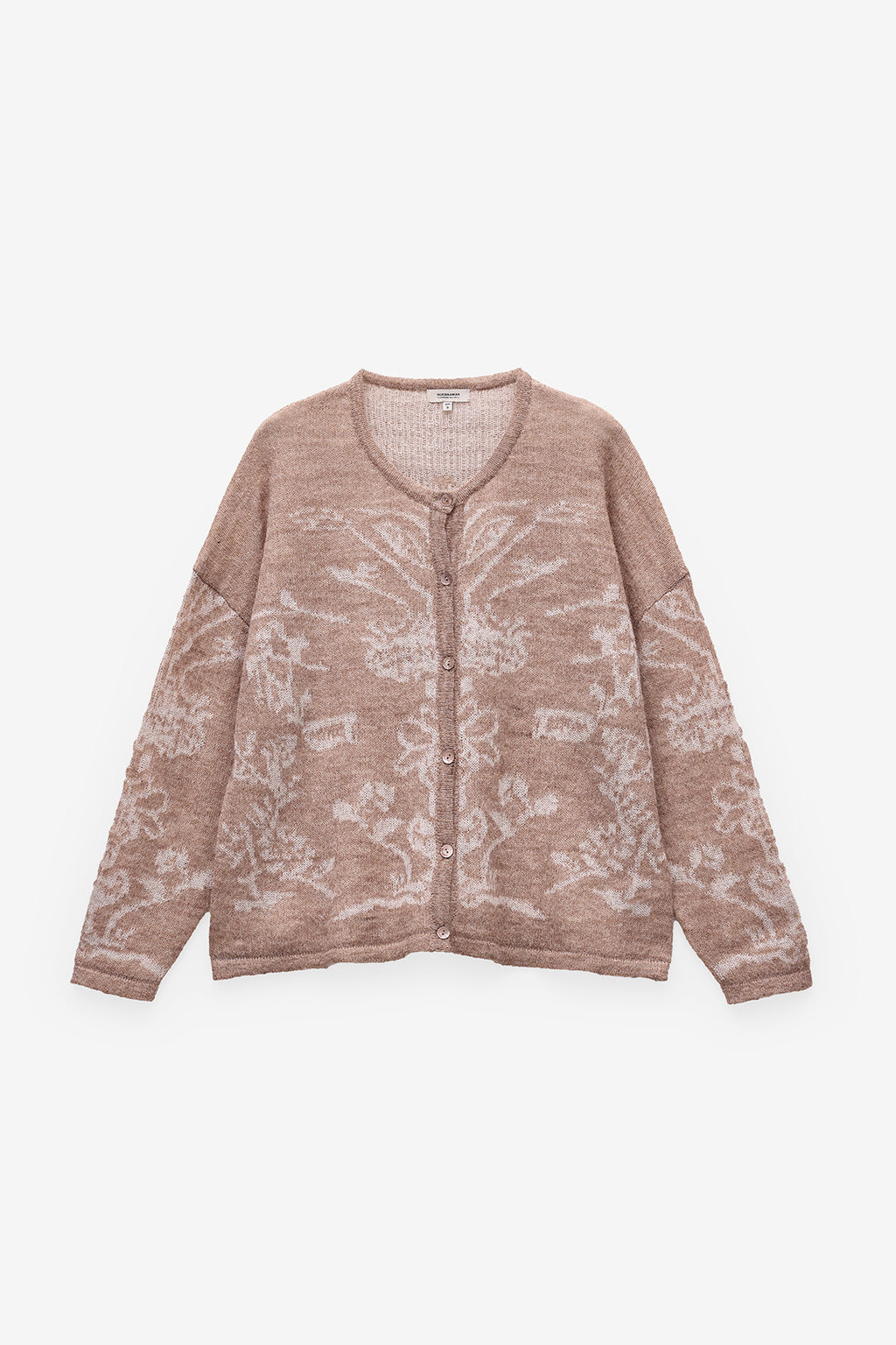 CASACO DE MALHA COM JACQUARD FLORAL