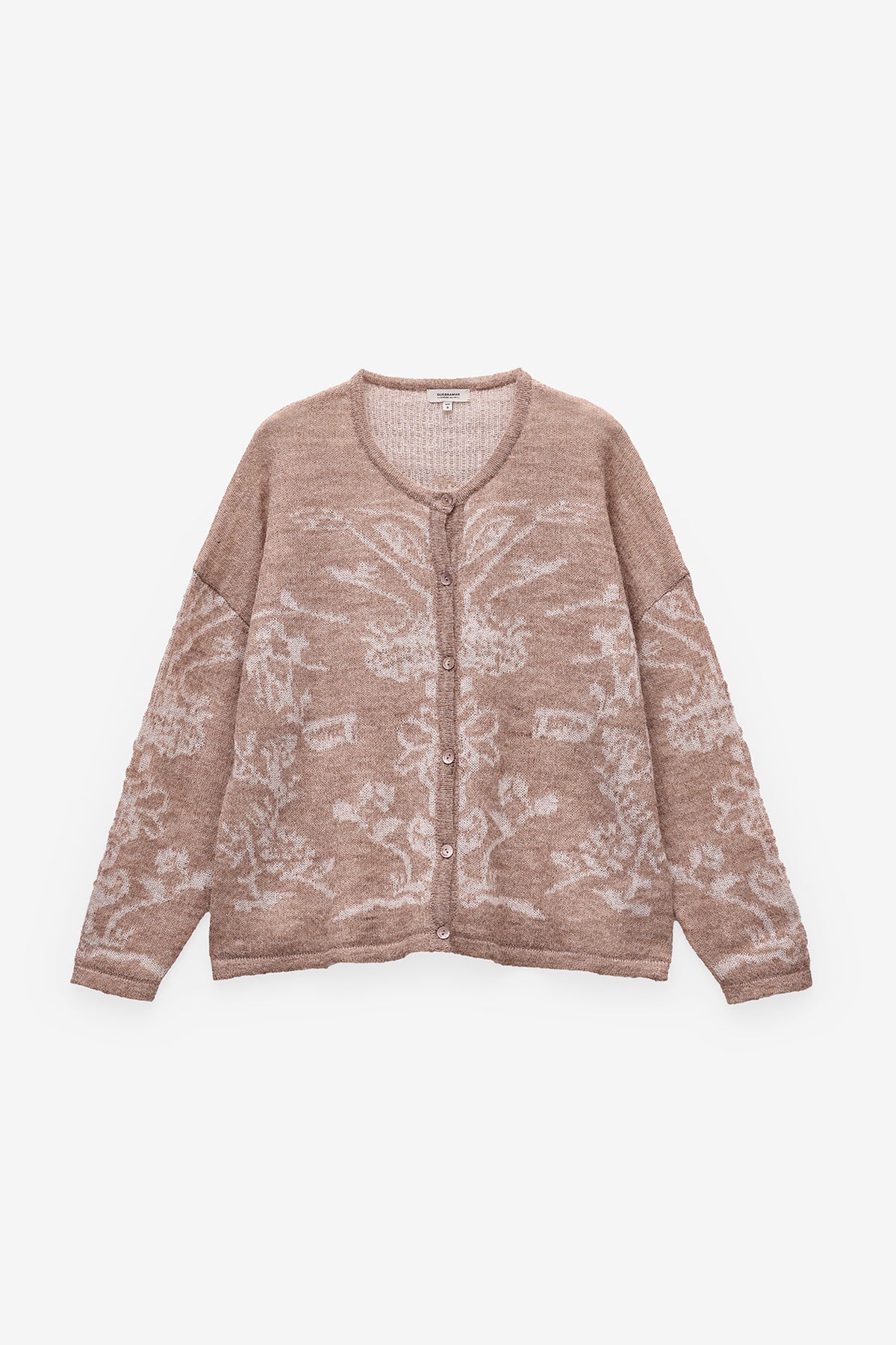 CASACO DE MALHA COM JACQUARD FLORAL