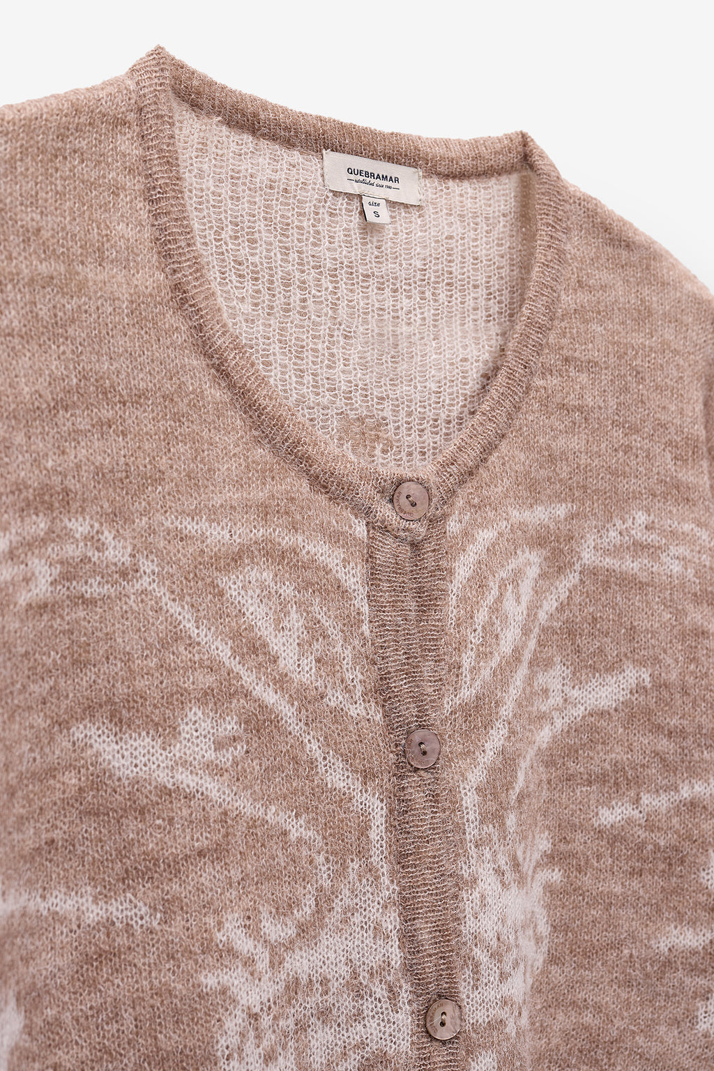 CASACO DE MALHA COM JACQUARD FLORAL