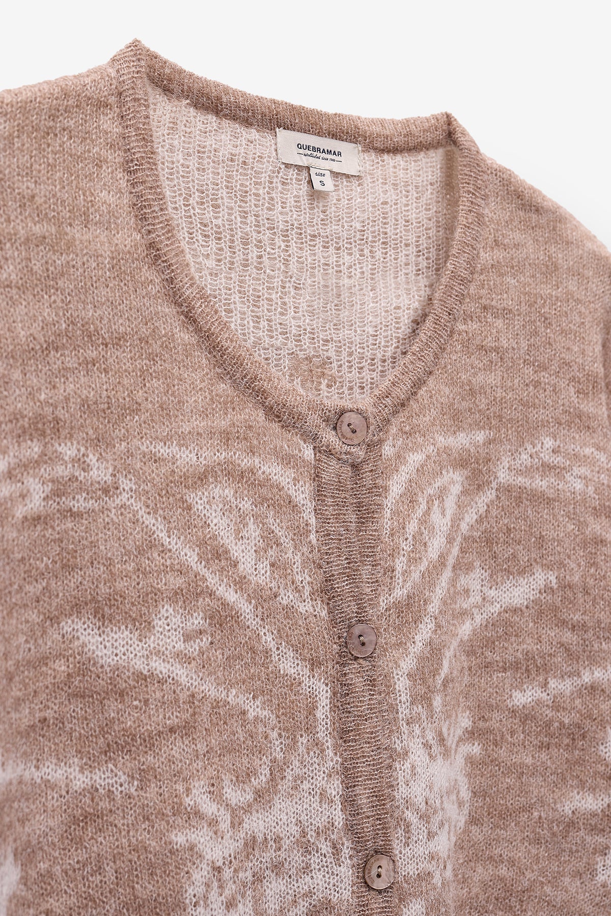 CASACO DE MALHA COM JACQUARD FLORAL