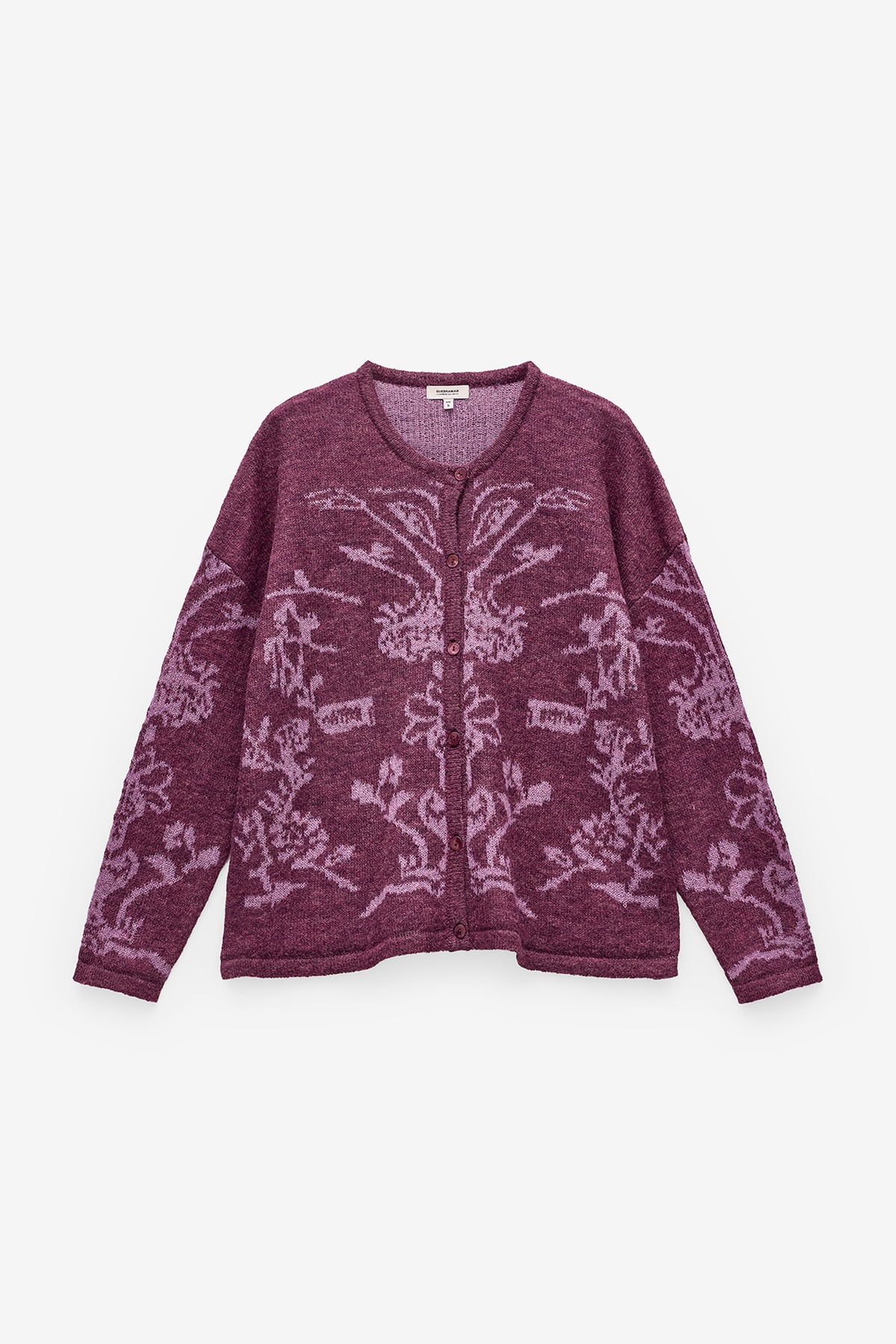 CASACO DE MALHA COM JACQUARD FLORAL