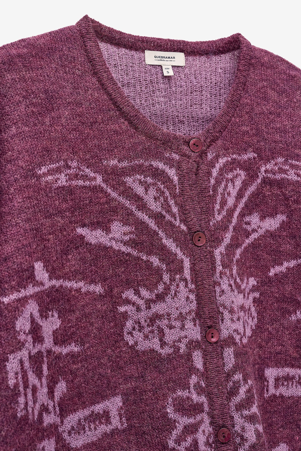 CASACO DE MALHA COM JACQUARD FLORAL