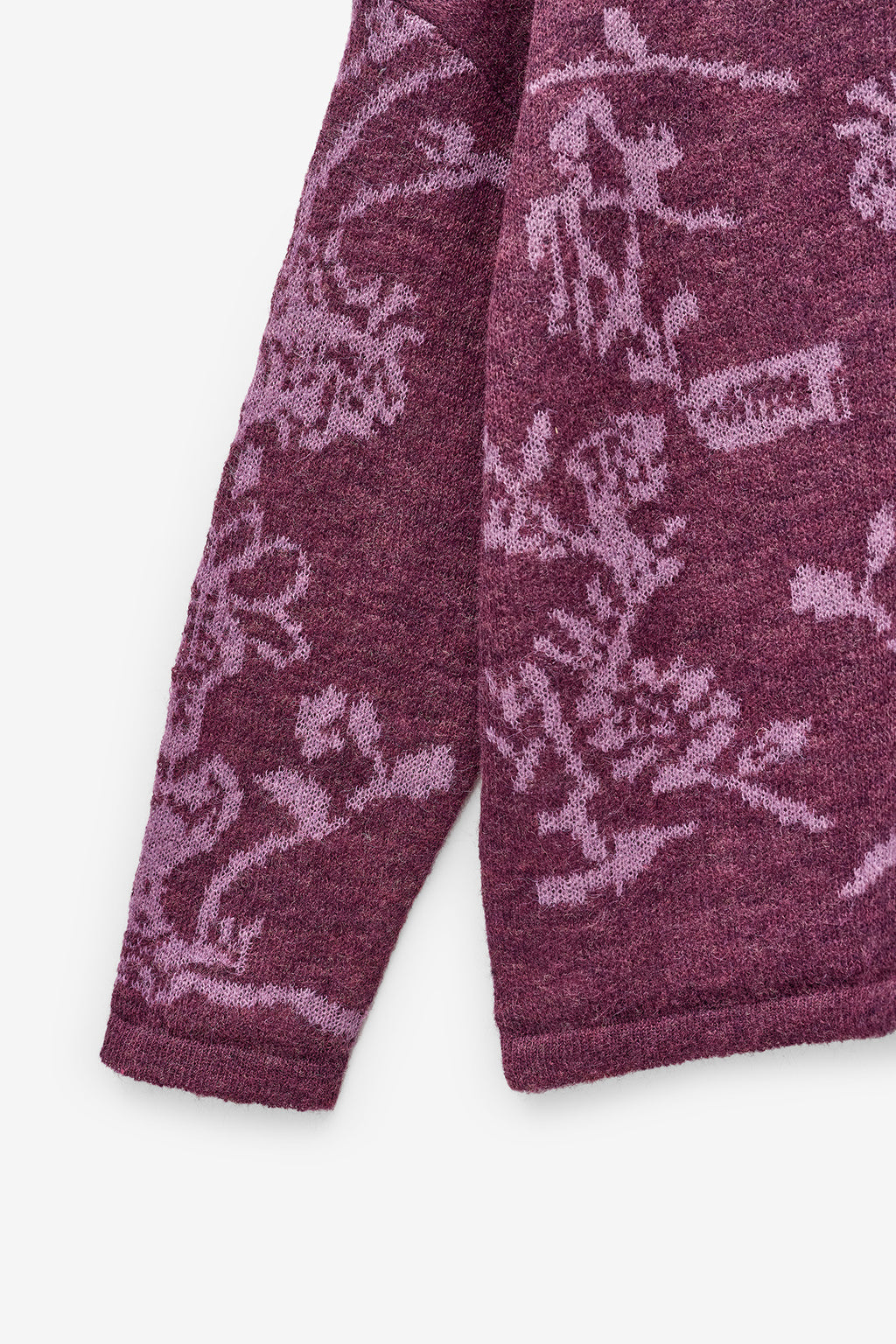 CASACO DE MALHA COM JACQUARD FLORAL