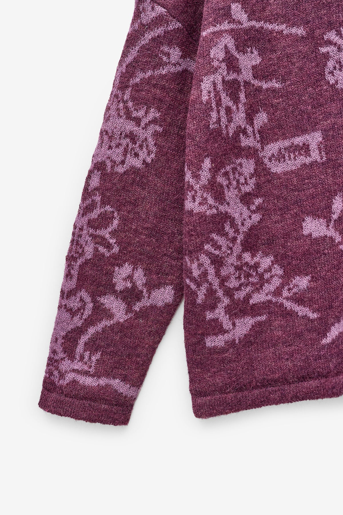 CASACO DE MALHA COM JACQUARD FLORAL
