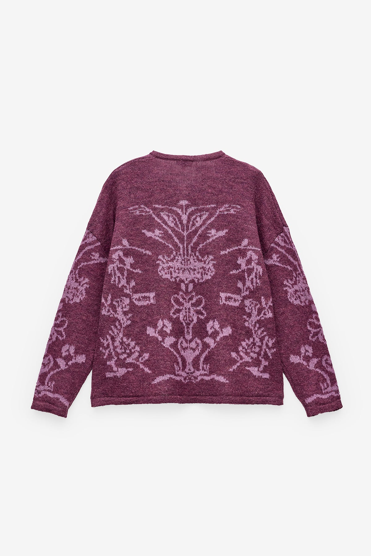 CASACO DE MALHA COM JACQUARD FLORAL