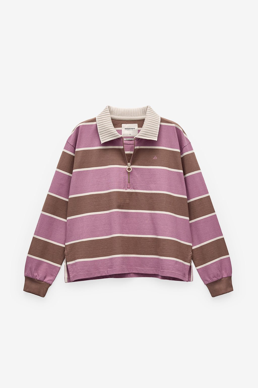 POLO DE MANGA COMPRIDA ÀS RISCAS