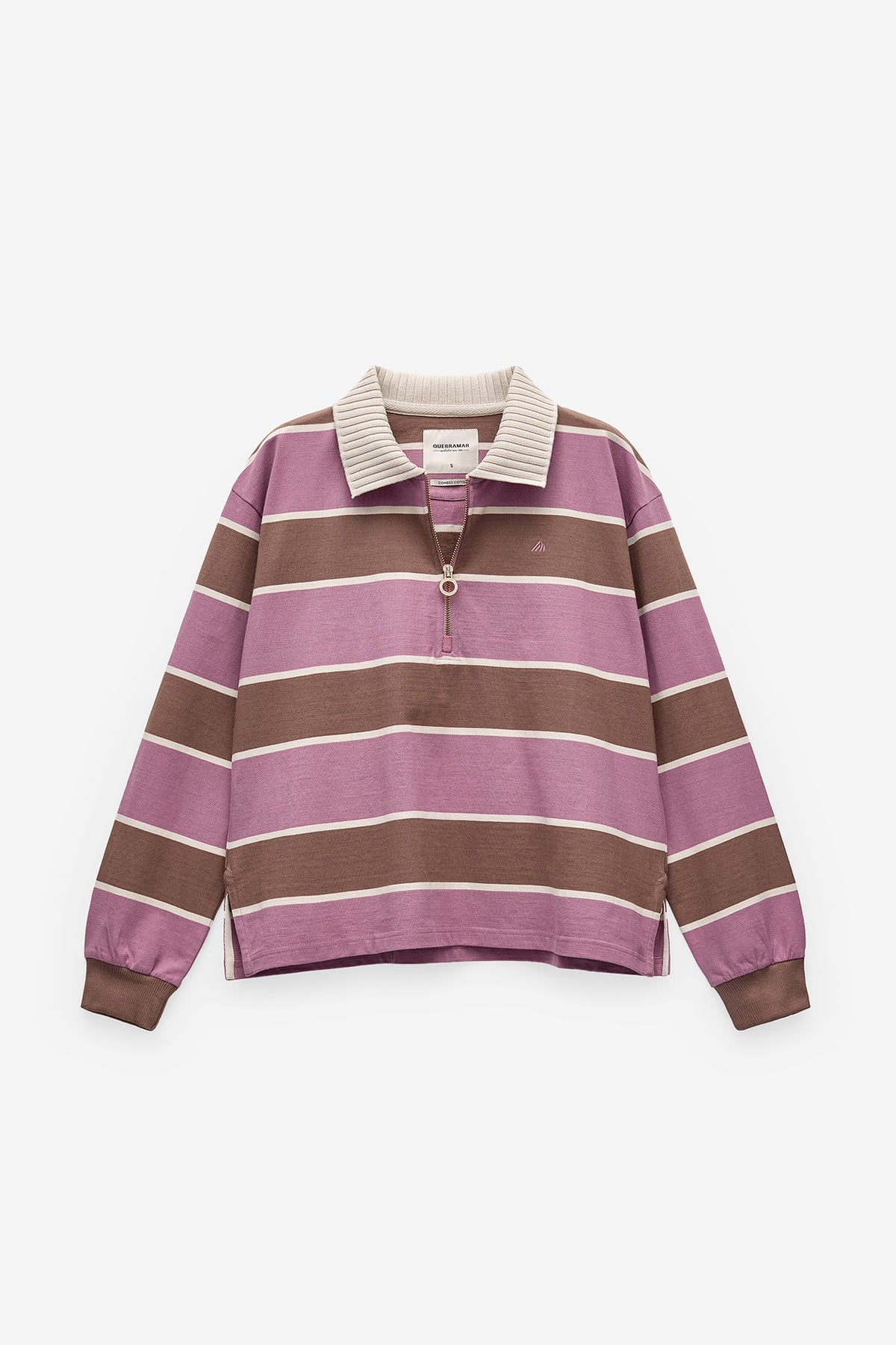 POLO DE MANGA COMPRIDA ÀS RISCAS