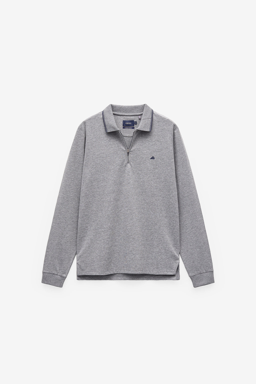 POLO MANGA COMPRIDA EM JERSEY COM FECHO