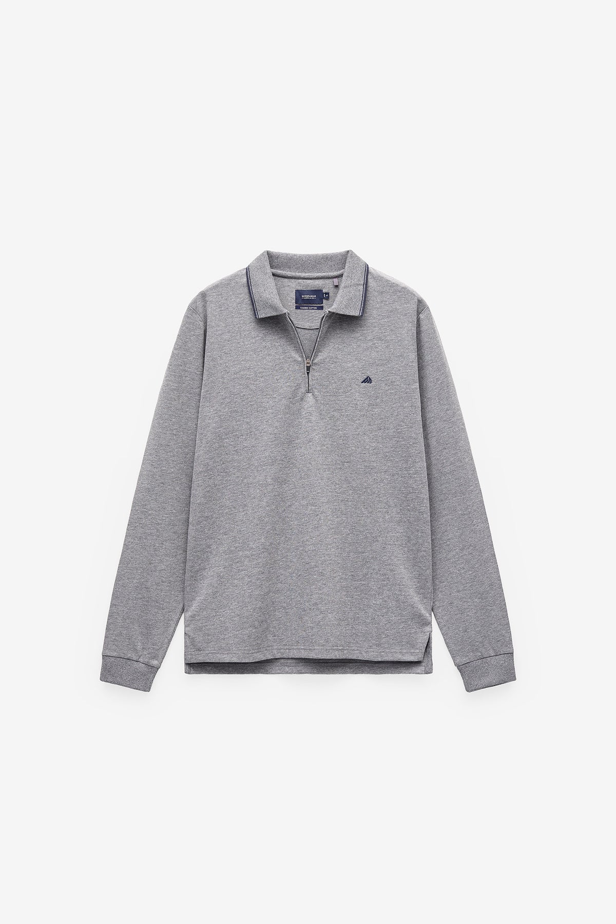 POLO MANGA COMPRIDA EM JERSEY COM FECHO