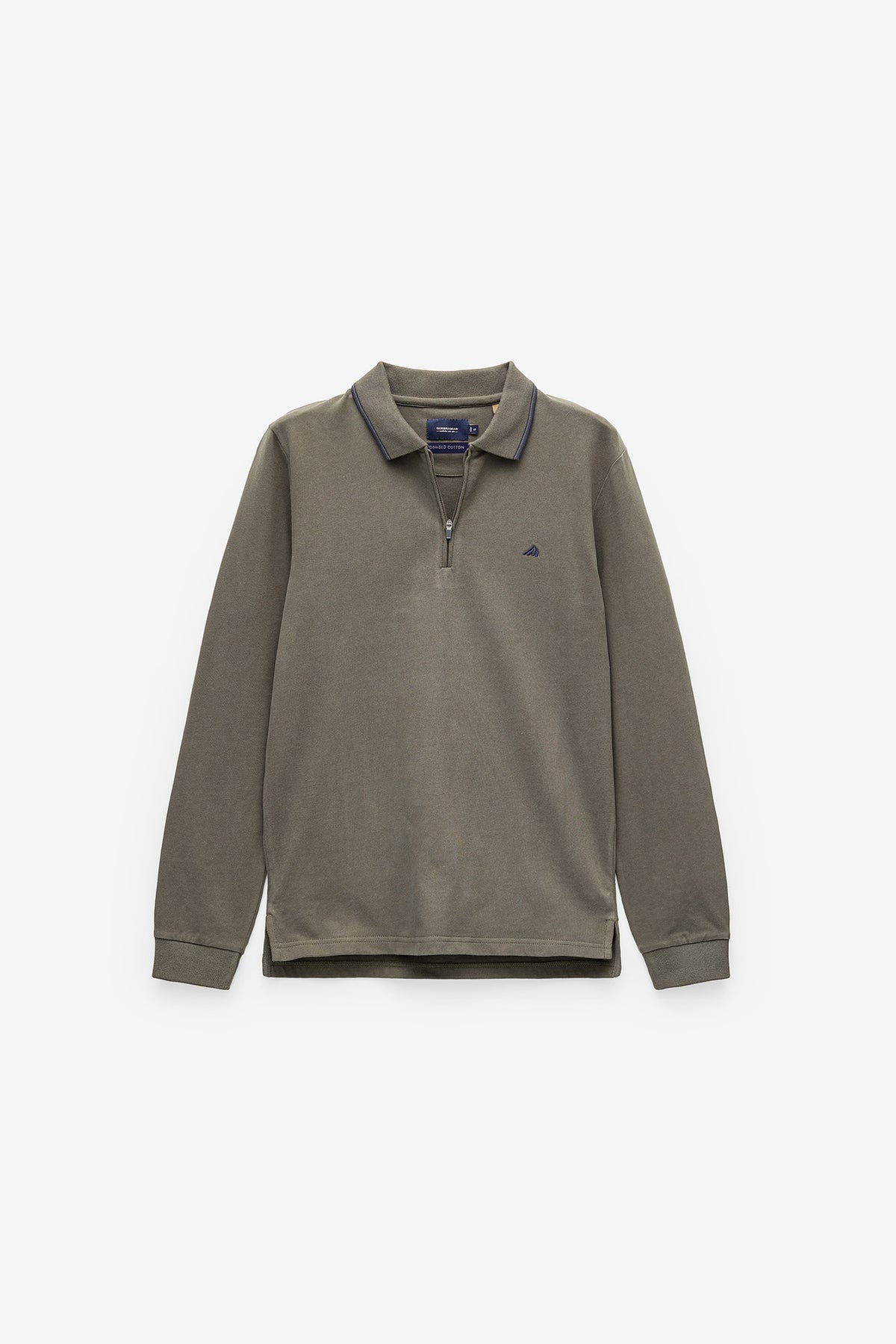 POLO MANGA COMPRIDA EM JERSEY COM FECHO