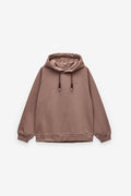 SWEAT SHIRT SRA BÁSICA COM CAPUZ E LOGO - BROWN