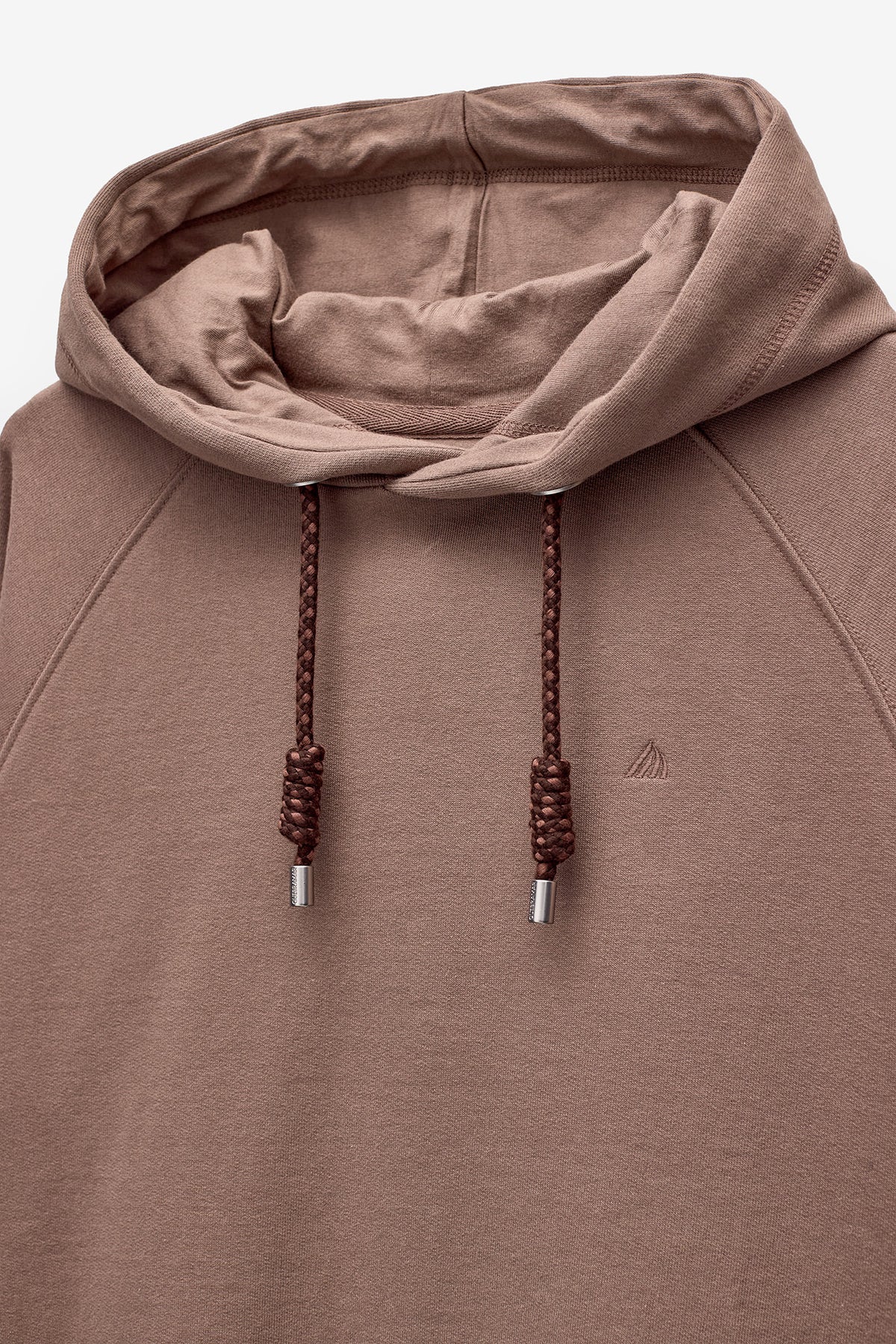 SWEAT SHIRT SRA BÁSICA COM CAPUZ E LOGO - BROWN