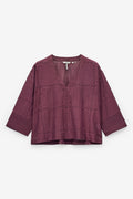 MRS ALL-OVER EMBROIDERED TUNIC - AUBERGINE