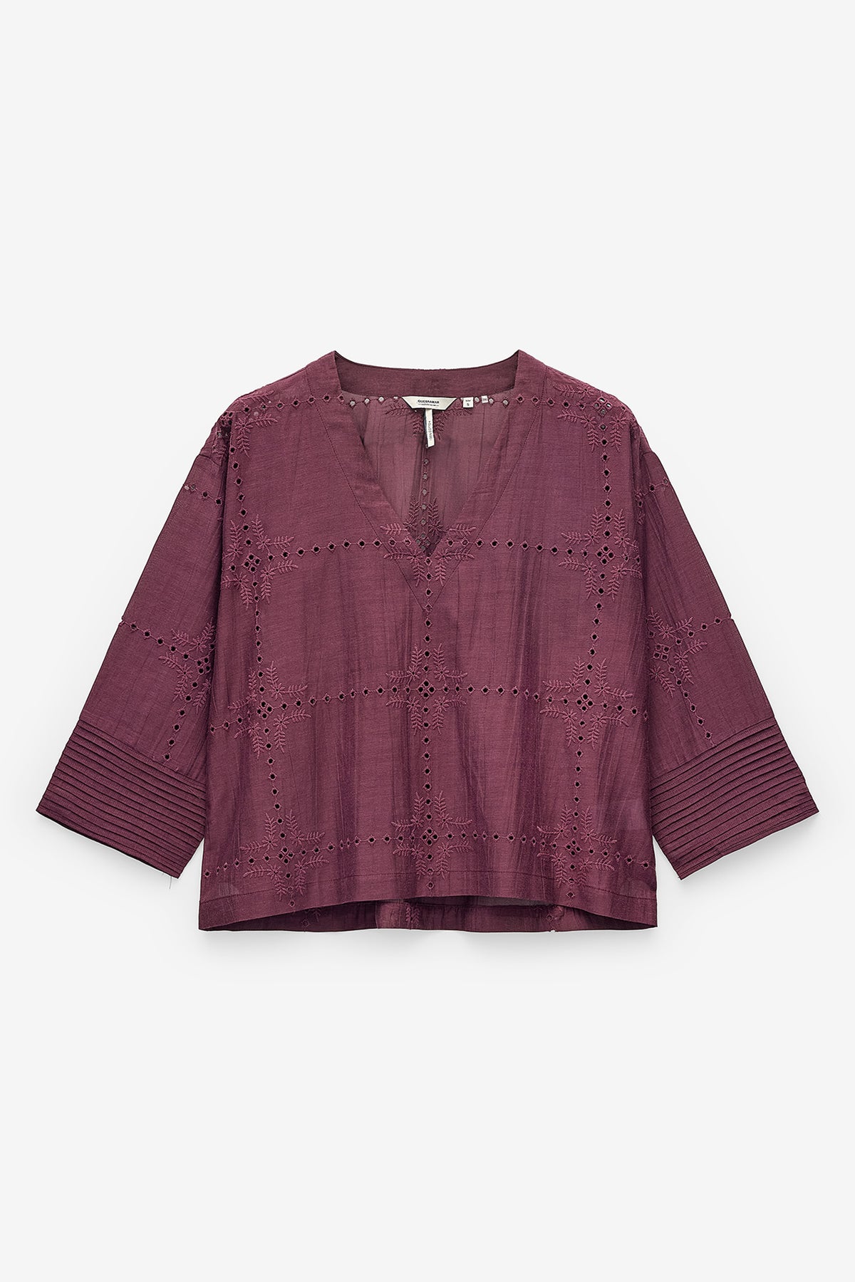 MRS ALL-OVER EMBROIDERED TUNIC - AUBERGINE