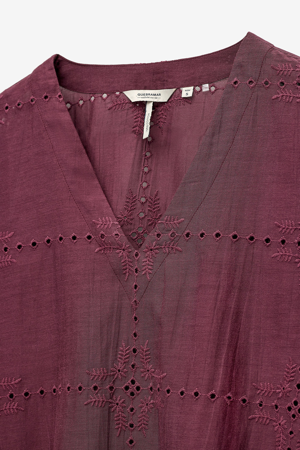 MRS ALL-OVER EMBROIDERED TUNIC - AUBERGINE