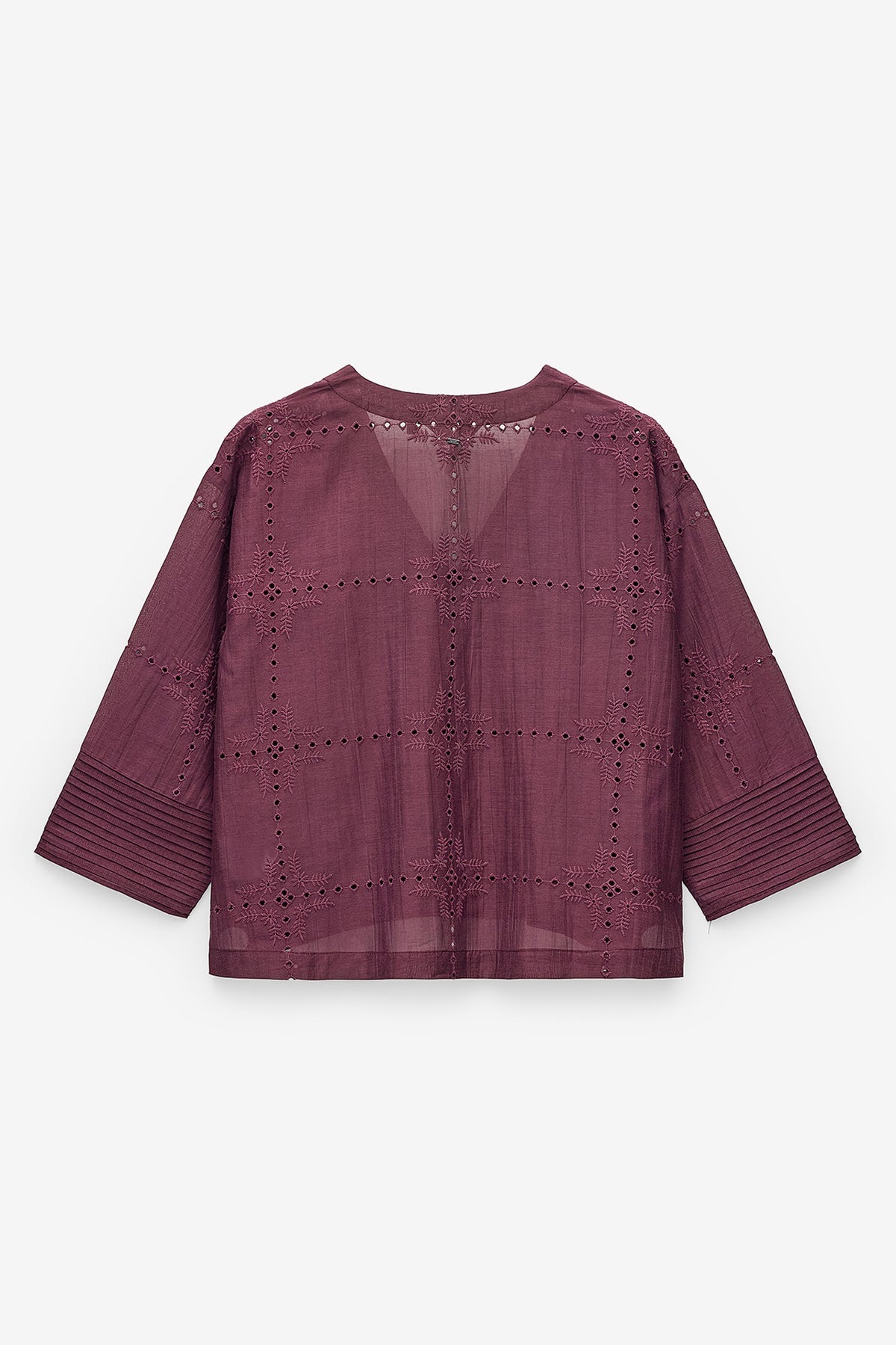 MRS ALL-OVER EMBROIDERED TUNIC - AUBERGINE