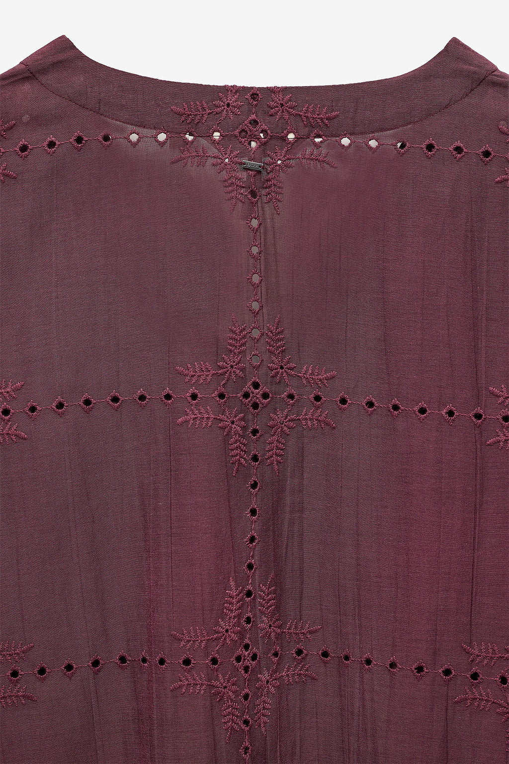 MRS ALL-OVER EMBROIDERED TUNIC - AUBERGINE
