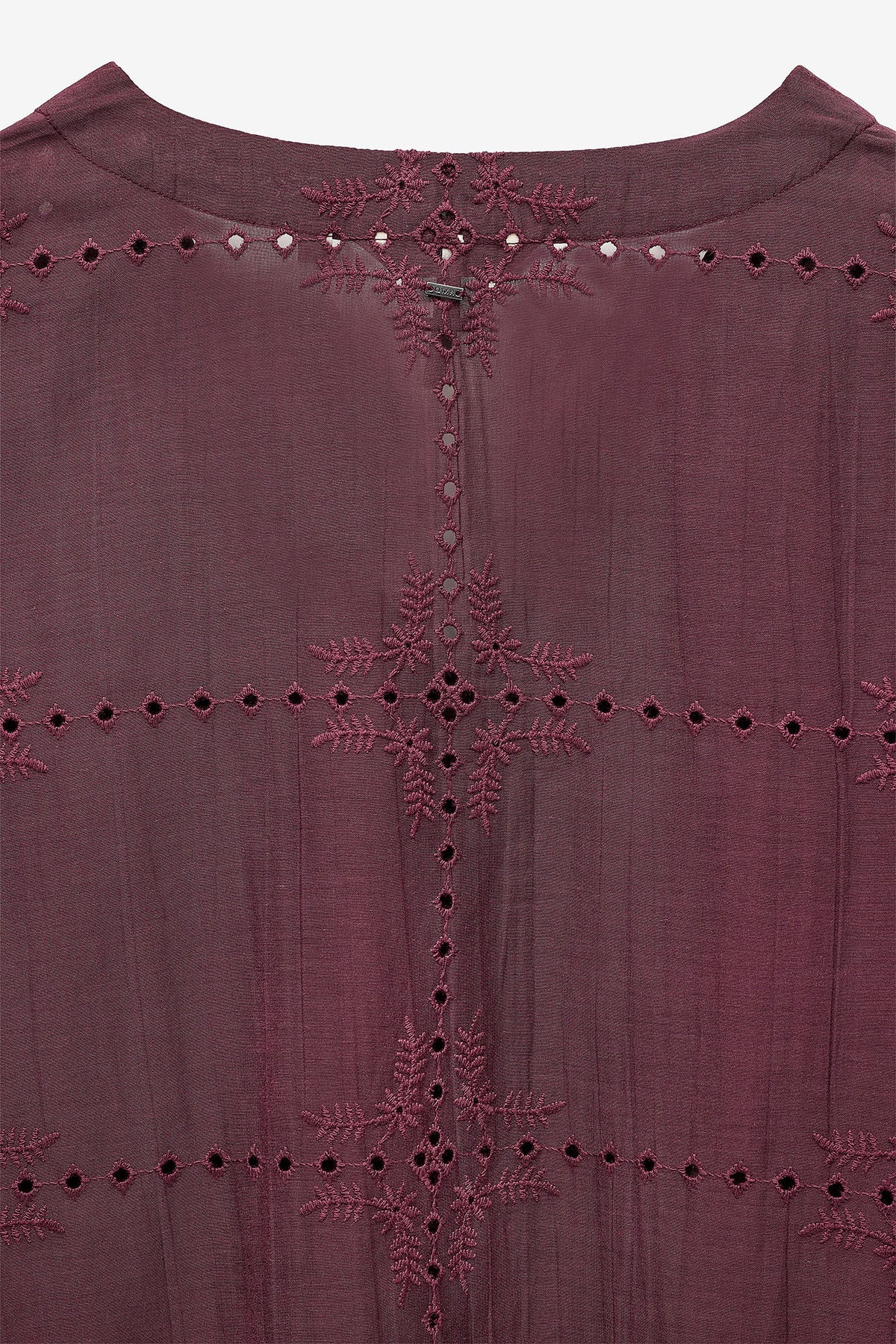 MRS ALL-OVER EMBROIDERED TUNIC - AUBERGINE